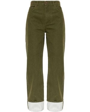 Tory Burch Turn-Up Leg Jeans - Green