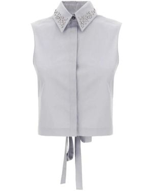 Iceberg Stud-Embellished Sleeveless Shirt - Grey