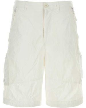 C.P. Company Logo-Appliqué Drawstring Hem Bermuda Shorts - White