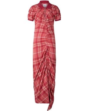 Vivienne Westwood Bodycon Maxi Dress With Puff Sleeves - Red