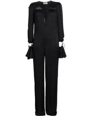 Saint Laurent Solid Color Jumpsuits - Black