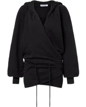 The Attico Cotton Jersey Sweatshirt Dress - Black