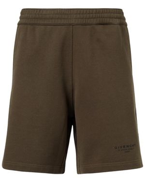 Givenchy Stamp Cotton Bermuda Shorts - Green
