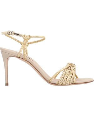 Casadei Ankle Strap Interwoven Sandals - Metallic