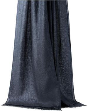 Brunello Cucinelli Sparkled Frayed-Edge Scarf - Blue