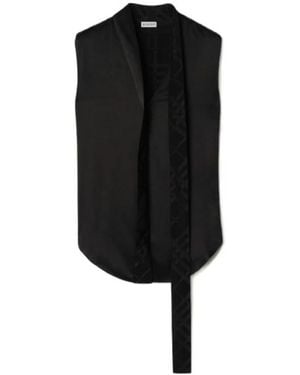 Burberry Check Silk Scarf Top - Black