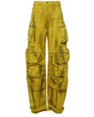 The Attico Mid-Rise Cargo Casual Pants - Yellow