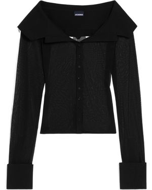 Jacquemus Brezza Off-Shoulder Shirt - Black