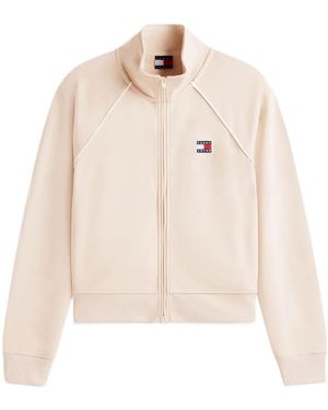 Tommy Hilfiger Logo Zip-Up Sweatshirt - Natural