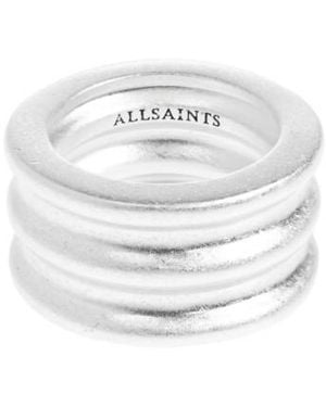 AllSaints Multi-Layered Tubular Ring - White
