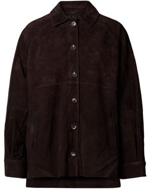 STAUD Josette Suede Jacket - Black