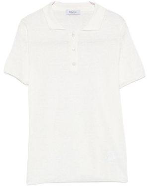 Baserange Half-Button Polo Shirt - White
