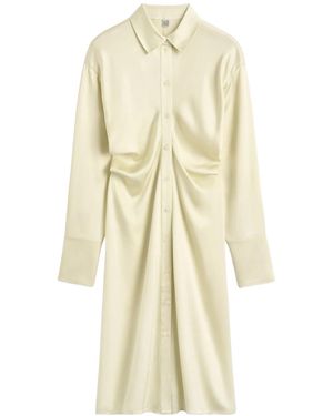 TOTEME Totême Slouched Button-Up Shirt Dress - Natural