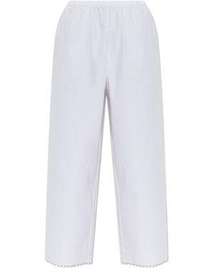 Rohe Scallop Trim Wide-Leg Trousers - White