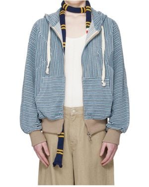 Edward Cuming Striped Hoodie - Blue