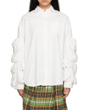 R13 Cargo Pockets Button-Up Shirt - White