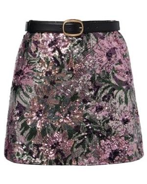 Self-Portrait Floral Sequined Miniskirt - Black