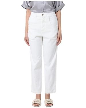 Eleventy Belt-Loops Trousers - White
