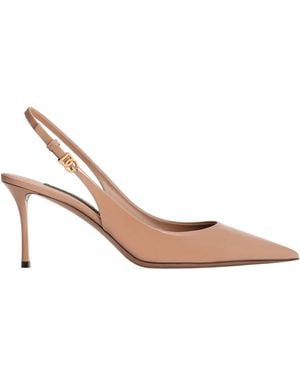 Dolce & Gabbana Patent Slingback Pumps - White