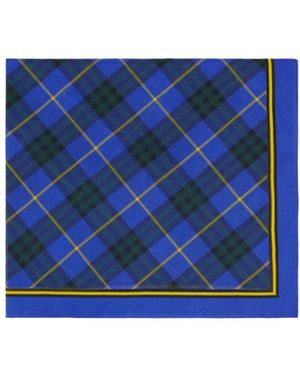 Burberry Checked Scarf - Blue