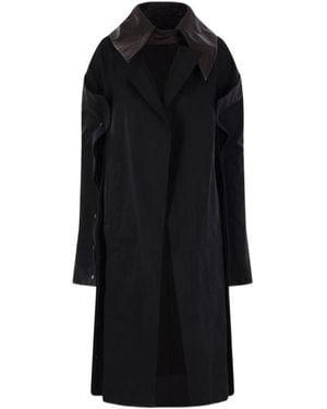 Yohji Yamamoto Long-Sleeved Straight-Hem Coat - Black