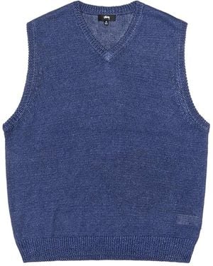 Stussy Sleeveless Knitted Vest - Blue