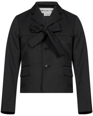Comme des Garçons Comme Des Garçons Single Breasted Bow-Detailed Jacket - Black