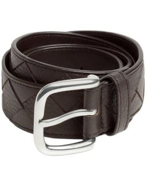 Bottega Veneta Intrecciato Taurillon Belt - Black