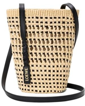 Loewe Braid Drawstring Basket Bag - Multicolour