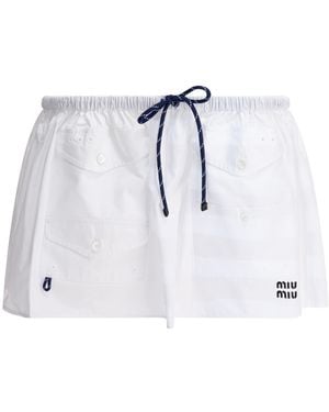 Miu Miu Patterned Midi Skirt - White