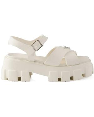 Prada Monolith Rubber Sandals - White