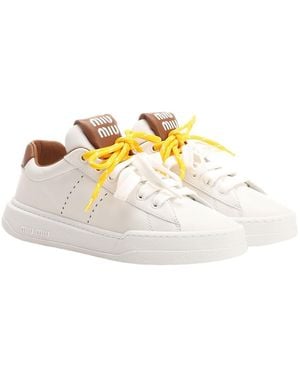 Miu Miu Leather Sneakers - White