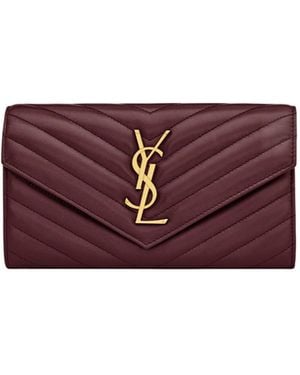Saint Laurent Large Flip Wallet - Purple