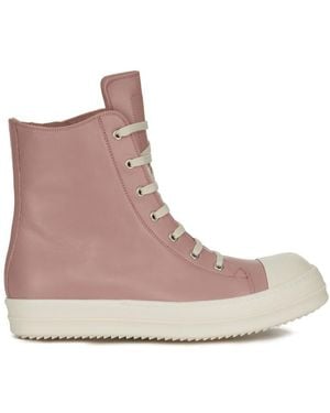 Rick Owens High-Top Leather Trainers - Brown