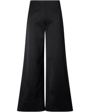 TOTEME Satin Wide-Leg Trousers - Black