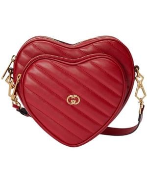 Gucci Heart Shaped Shoulder Bag - Red
