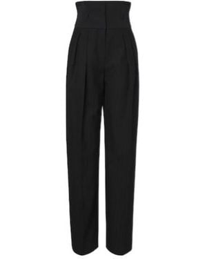 Dolce & Gabbana Pinstripe Wide-Leg Trousers - Black