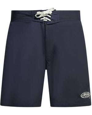 Stussy Wide-Leg Swim Trunks - Blue