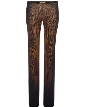 Jean Paul Gaultier Abstract-Pattern Print Trousers - Brown