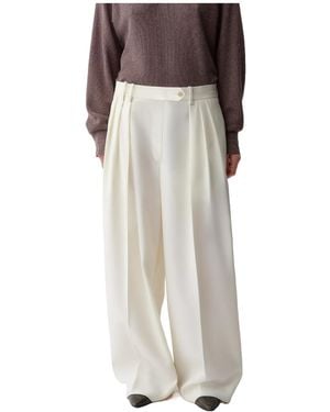 Calvin Klein Pleated Casual Trousers - White
