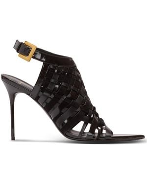 Balmain Fringed Open-Toe Sandals - Black
