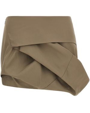 Entire studios Structured Draped Mini Skirt - Natural