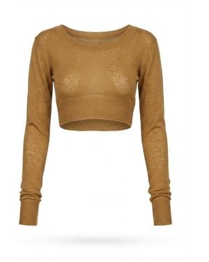AYA MUSE Half-Translucent Knitted T-Shirt - Multicolour