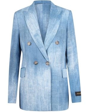 ERMANNO FIRENZE Double-Breasted Blazer - Blue