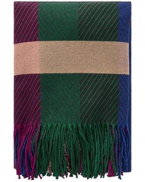 Gabriela Hearst Halo Fringed Striped Cashmere Blanket - Green