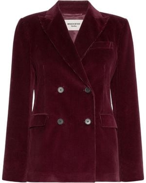 Weekend by Maxmara Lapel Long-Sleeved Suit Jacket - Purple