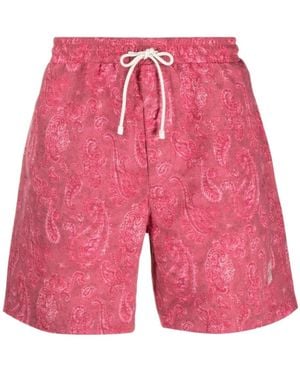 Brunello Cucinelli Paisley-Print Swim Shorts - Red