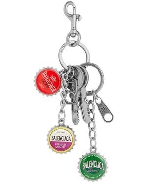 Balenciaga Bottle Cap Charm Detailed Keychain - White