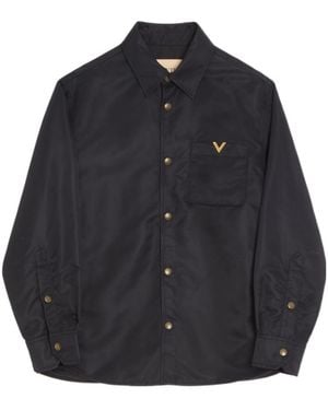 Valentino Nylon Shirt Jacket With Vgold - Black