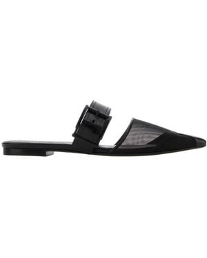 McQueen Pointed-Toe Slides - White